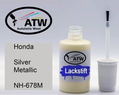 Honda, Silver Metallic, NH-678M: 20ml Lackstift, von ATW Autoteile West.